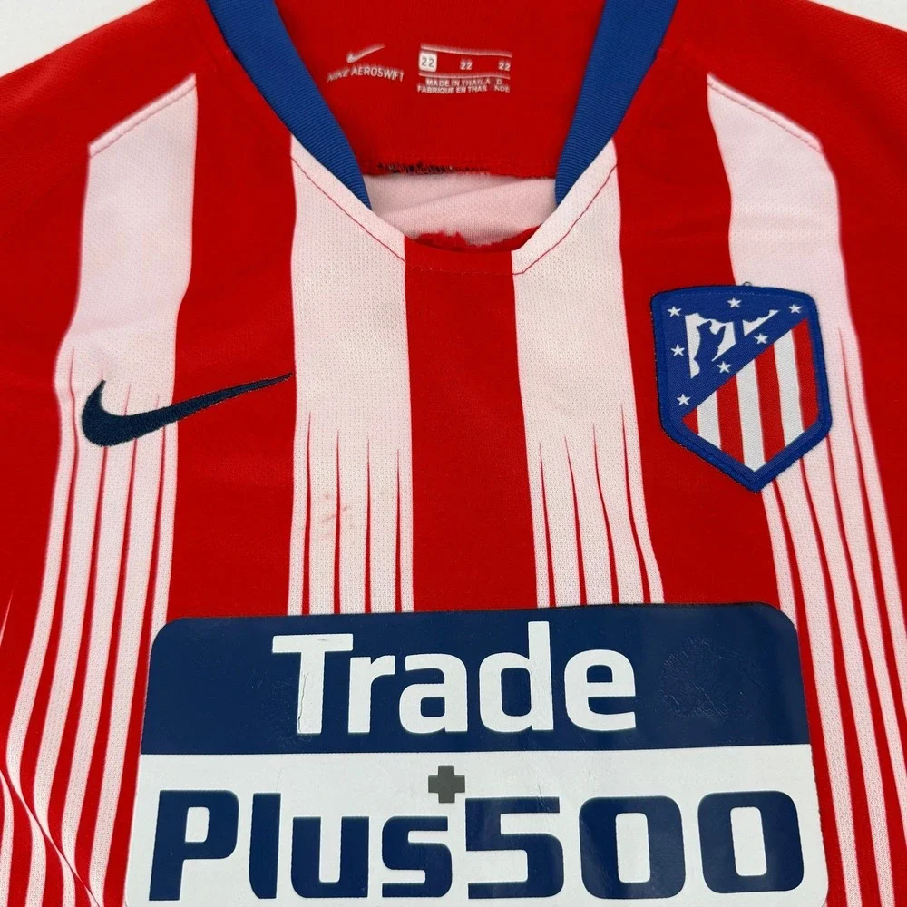 Nike‎ Atletico Madrid Jersey Kids 22 Red White 2018 Home AeroSwift Soccer Shirt